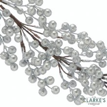 Picture of Silver Glitter Berry Cluster Christmas Garland 130cm